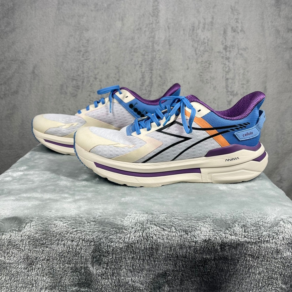 Diadora Cellula Running Shoes Mens 11.5 White Blue Purple Anima 101.180243